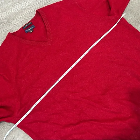 Club Room red cashmere V-neck Sweater 2 Ply Red Men’s Size XL - Picture 10 of 12